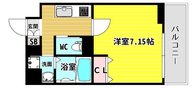 JPレジデンス大阪城東III(1K/4階)の間取り写真