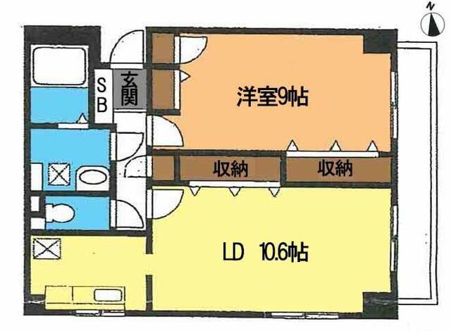 クレセントM(1LDK/3階)の間取り写真