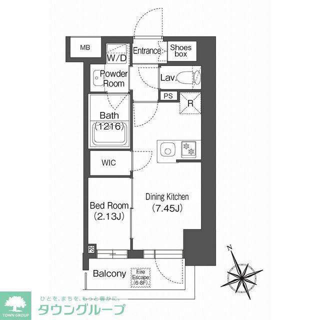 コンフォリア西荻窪(1DK/7階)の間取り写真