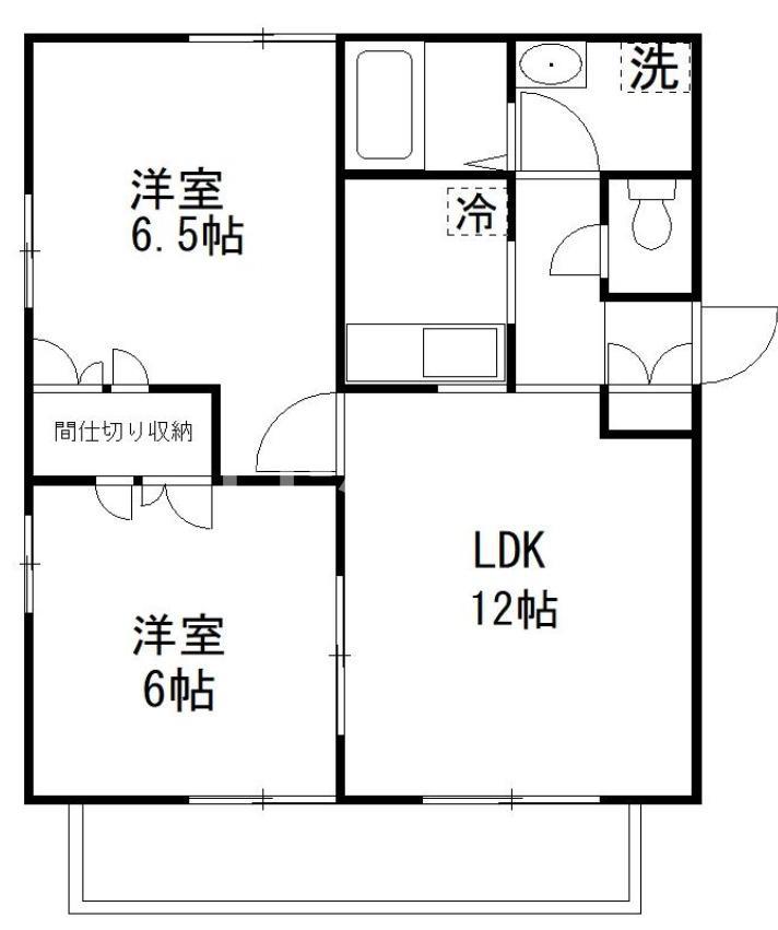 パルティール藤弐番館(2LDK/1階)の間取り写真