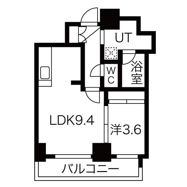 クレア北24条(1LDK/2階)の間取り写真