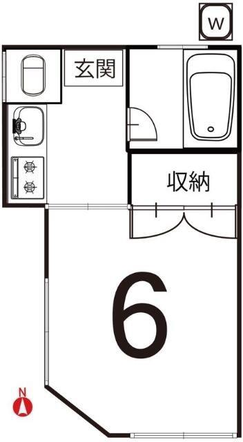 光和荘(1K/1階)の間取り写真