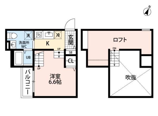 プランタン箱崎(ワンルーム/1階)の間取り写真