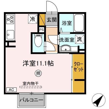 サンライズ並木(ワンルーム/2階)の間取り写真