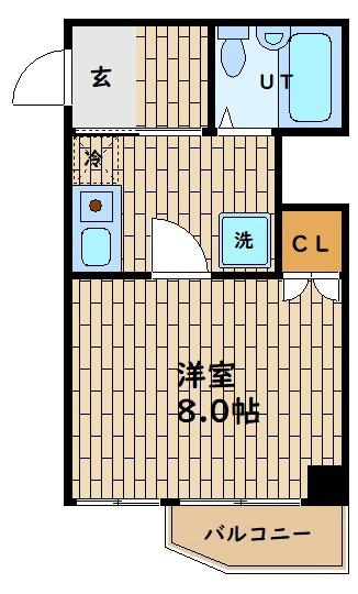 ダイセイ(1K/4階)の間取り写真