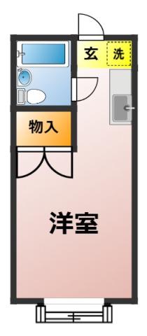 榮華 B(1K/1階)の間取り写真