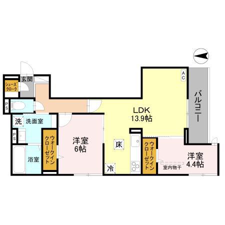 SS CASA(2LDK/2階)の間取り写真