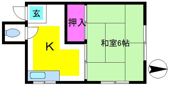 メゾン志賀(1K/3階)の間取り写真