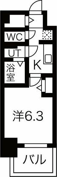 メイクス名駅南II(1K/8階)の間取り写真