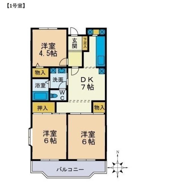 MIZUHOマンション(3DK/1階)の間取り写真