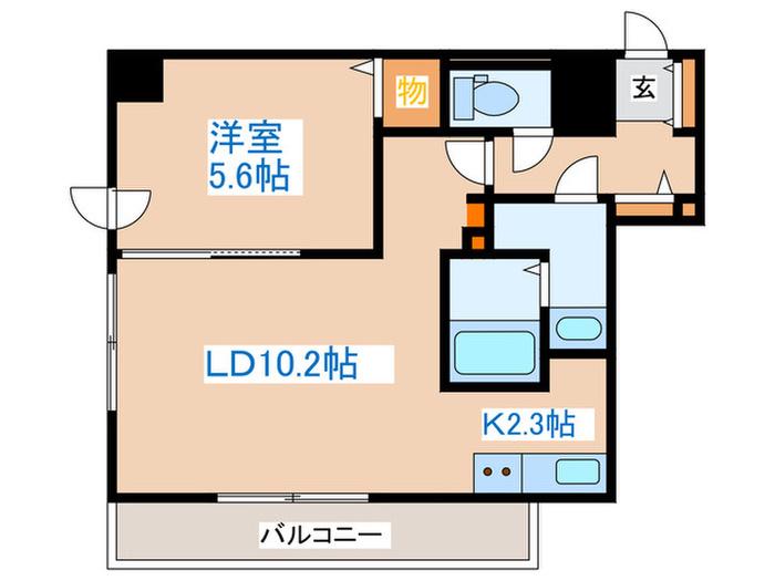 グレイスコートKOTONI(1LDK/6階)の間取り写真