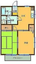 コーポマキ(2DK/1階)の間取り写真