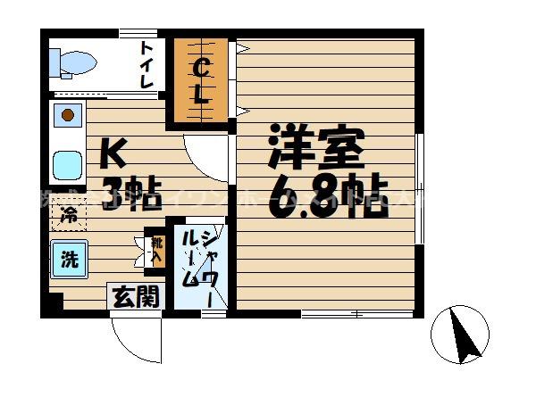 HAITU K(1K/2階)の間取り写真