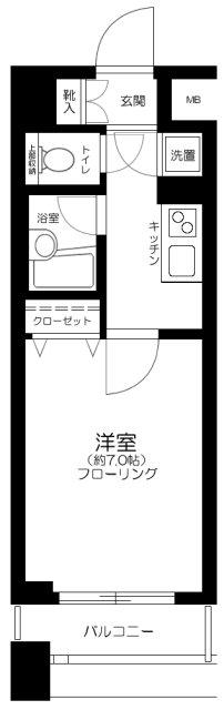 パレステュディオ池袋駅前(1K/11階)の間取り写真