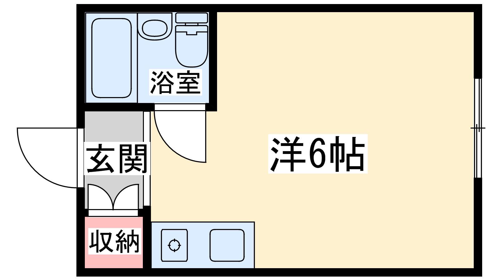 昭和グランドハイツ第二菅栄(ワンルーム/4階)の間取り写真
