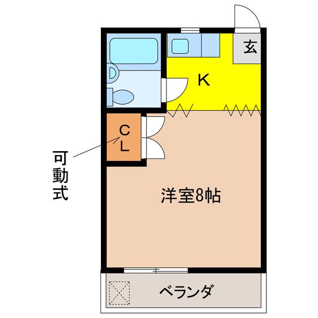 コーポ長屋(ワンルーム/2階)の間取り写真