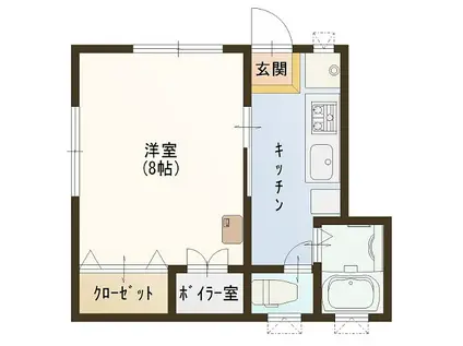 SUNSUN(1K/1階)の間取り写真