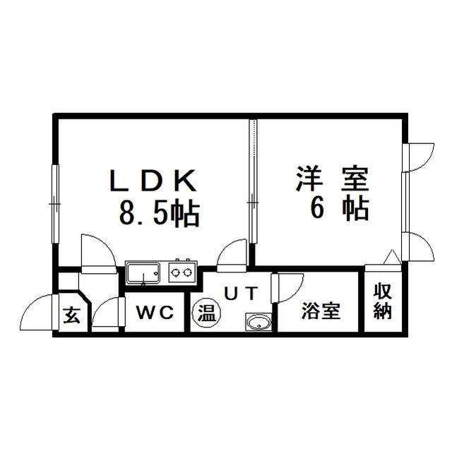エステートINアース(1LDK/1階)の間取り写真