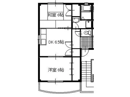 グリシーナA(2DK/1階)の間取り写真