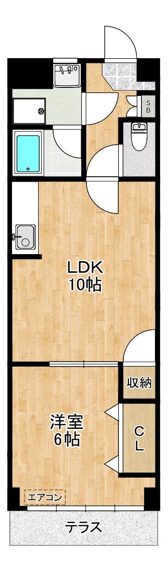 コーポ照力(1LDK/1階)の間取り写真