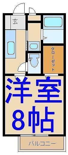 ソレジオ・M A棟(1K/1階)の間取り写真