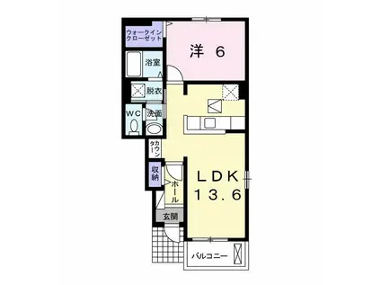 ベルプロムナードIV(1LDK/1階)の間取り写真