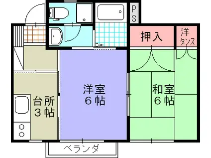 メゾンド加納 3(2K/2階)の間取り写真