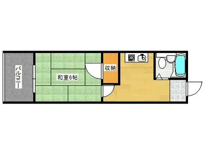 大可ビル(1DK/5階)の間取り写真