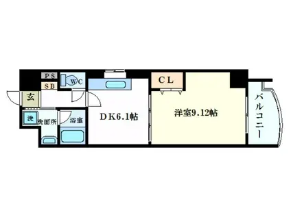 メルベーユコート(1DK/7階)の間取り写真