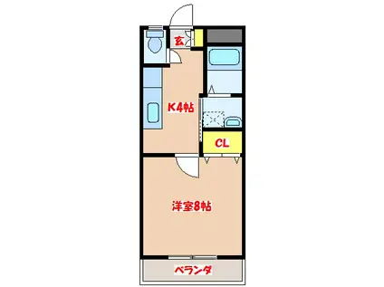 T&MII(1K/1階)の間取り写真