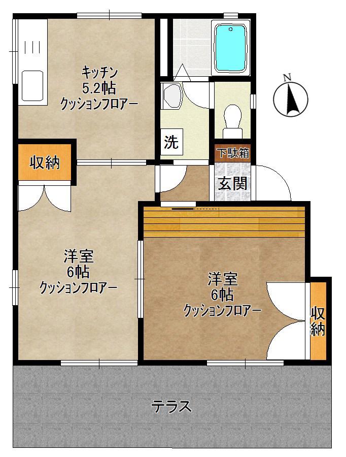 セピアコートA(2K/1階)の間取り写真