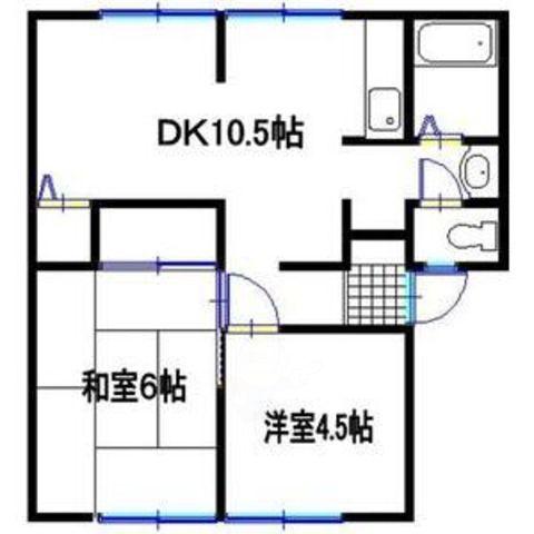 エクセル山崎(2LDK/2階)の間取り写真