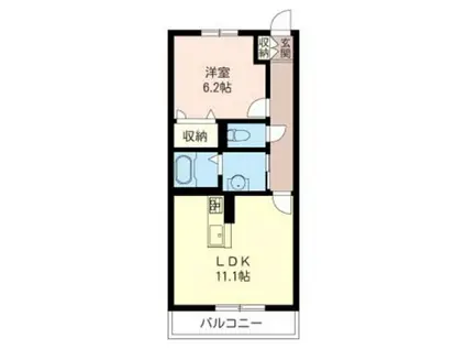 フローラ V(1LDK/2階)の間取り写真