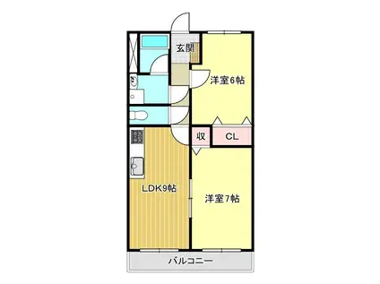 レアールマンション杉山(2DK/1階)の間取り写真