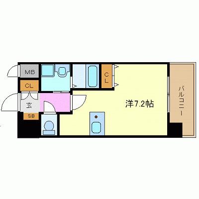 プレサンス名古屋駅前(ワンルーム/5階)の間取り写真