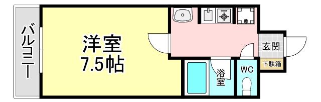 ヒロビルディング(1K/3階)の間取り写真