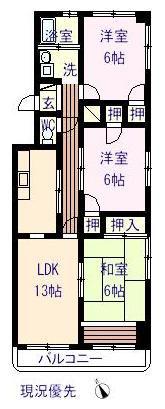 ISタウン(3LDK/2階)の間取り写真