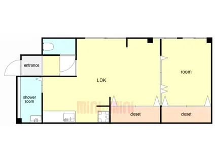 パンション板宿(1LDK/1階)の間取り写真