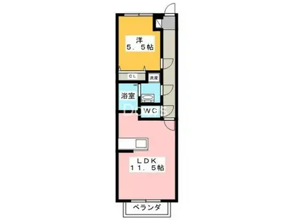 ライリヘル(1LDK/2階)の間取り写真