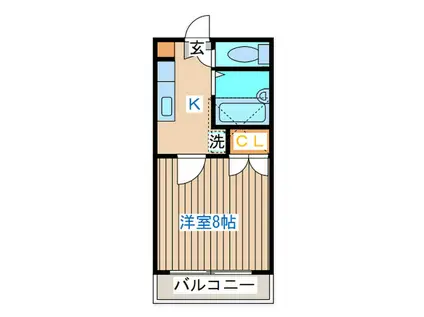 PISCES COURT(1K/1階)の間取り写真