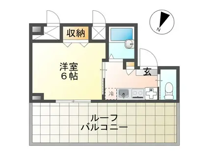K1ビル(1K/6階)の間取り写真
