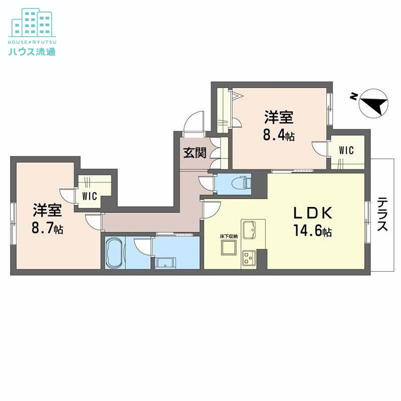 シャーメゾン フェアリーステージ(2LDK/1階)の間取り写真