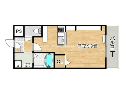 アルモカーサ三国ヶ丘(ワンルーム/3階)の間取り写真