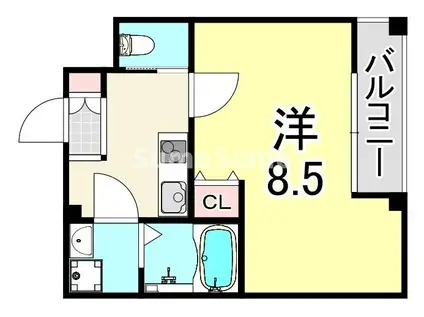 ヴェルステック武庫之荘(1K/1階)の間取り写真