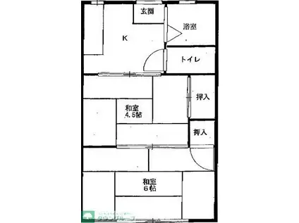 新町パナハイツ(2K/2階)の間取り写真