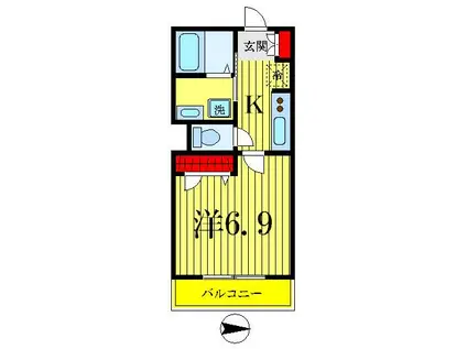 SHAMAISON THE K(1K/2階)の間取り写真