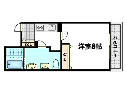 プランドール寺之内(1K/3階)の間取り写真