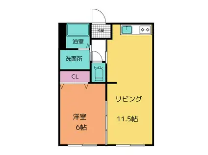 VERDURE(1LDK/1階)の間取り写真