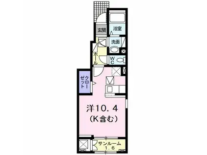 JADEHOUSE庄町 A(ワンルーム/1階)の間取り写真