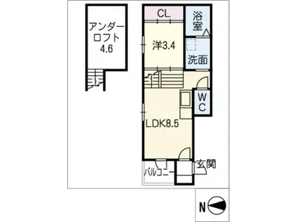 メゾン・ド・サントリナ(1LDK/1階)の間取り写真